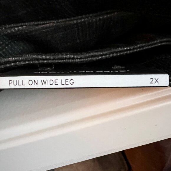 Jones New York Womens Checkered Pull-On Wide Leg Pants Sz 2X Polyester Blend New - Picture 4 of 14